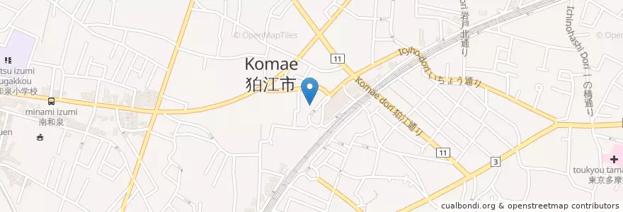 Mapa de ubicacion de 調布警察署狛江交番 en Japon, Tokyo, 狛江市.