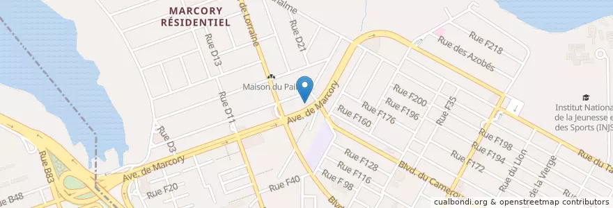 Mapa de ubicacion de Coris Bank - Agence de Marcory en Costa D'Avorio, Abidjan, Marcory.