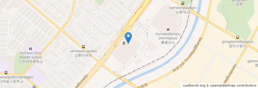 Mapa de ubicacion de 星巴克 en 韩国/南韓, 仁川廣域市, 동춘동.