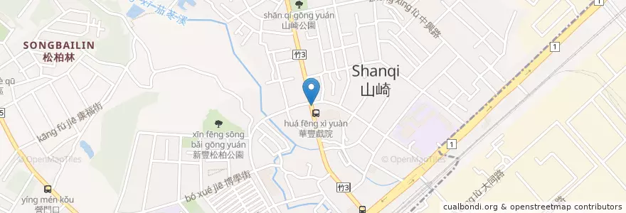 Mapa de ubicacion de 肥羊果吧 en 台湾, 台湾省, 新竹県, 新豊郷.