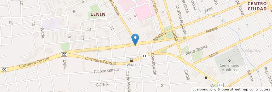 Mapa de ubicacion de Pizzería Los Alamos en Cuba, Holguín, Holguín.