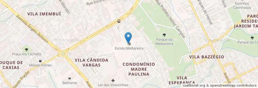 Mapa de ubicacion de Escola Medianeira en ブラジル, 南部地域, リオグランデ・ド・スル, Região Geográfica Intermediária De Santa Maria, Região Geográfica Imediata De Santa Maria, Santa Maria.