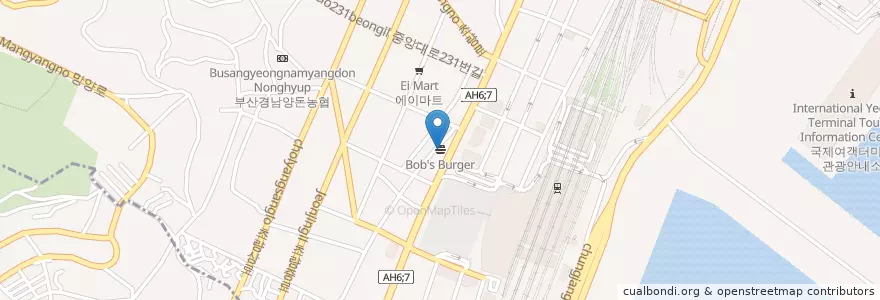 Mapa de ubicacion de Bob's Burger en 대한민국, 부산, 동구.