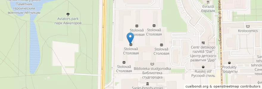 Mapa de ubicacion de Столовая en Russia, Northwestern Federal District, Leningrad Oblast, Saint Petersburg, Московский Район, Округ Новоизмайловское.