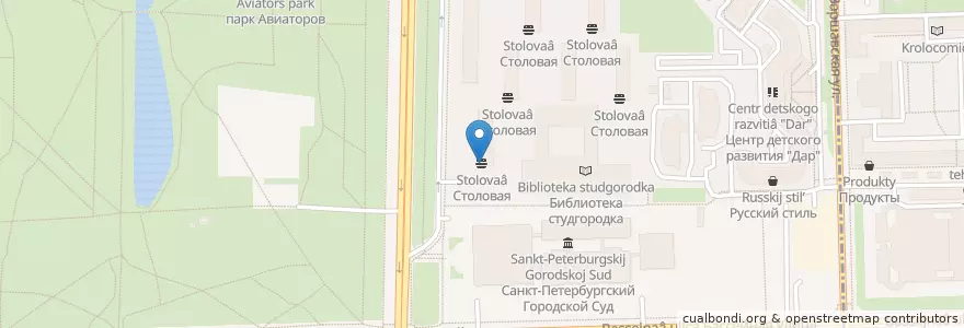Mapa de ubicacion de Столовая en Russland, Föderationskreis Nordwest, Oblast Leningrad, Sankt Petersburg, Moskauer Rajon, Округ Новоизмайловское.