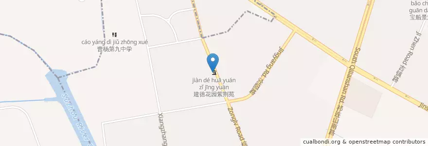 Mapa de ubicacion de 建德花园紫荆苑 en China, Xangai, 普陀区.