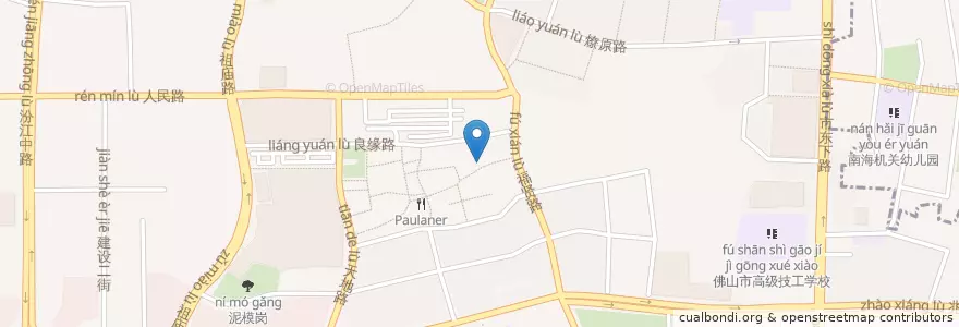 Mapa de ubicacion de Test bar-restaurant en Cina, Guangdong, 佛山市, 禅城区 (Chancheng).