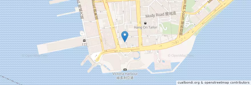 Mapa de ubicacion de 尖沙咀（漢口道） Tsim Sha Tsui (Hankow Road) en China, Guangdong, Hongkong, New Territories, 油尖旺區 Yau Tsim Mong District.