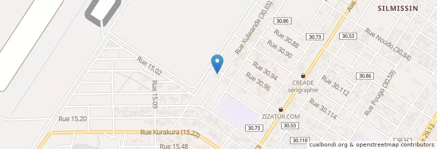 Mapa de ubicacion de Yam pukri en ブルキナファソ, Centre, Kadiogo, ワガドゥグー.
