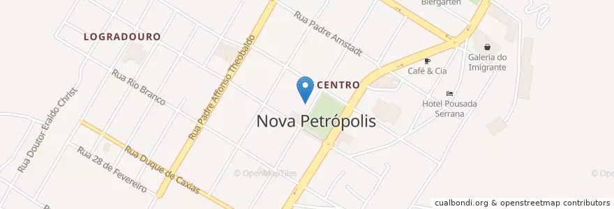 Mapa de ubicacion de Sicredi Pioneira RS en 브라질, 남부지방, 히우그란지두술, Região Geográfica Imediata De Caxias Do Sul, Região Geográfica Intermediária De Caxias Do Sul, Nova Petrópolis.