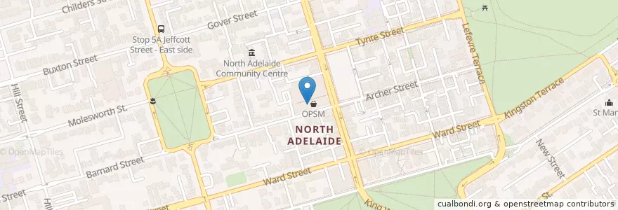 Mapa de ubicacion de Jeff Ramsey en Australia, South Australia, Adelaide, Adelaide City Council.