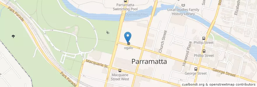Mapa de ubicacion de ogalo en Austrália, Nova Gales Do Sul, Sydney, City Of Parramatta Council.