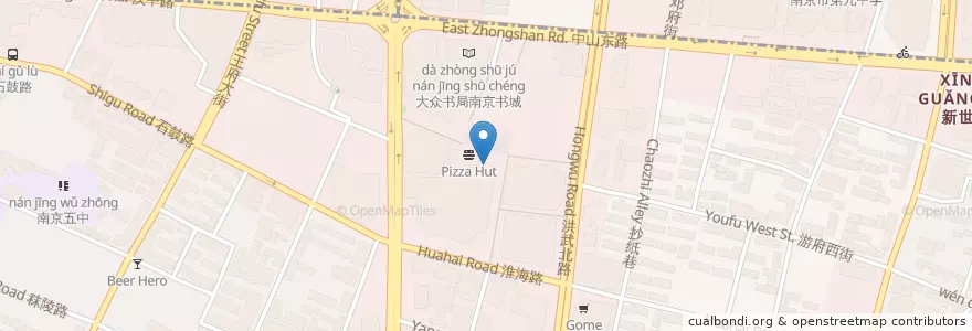 Mapa de ubicacion de KFC en 中国, 江蘇省, 南京市, 秦淮区.