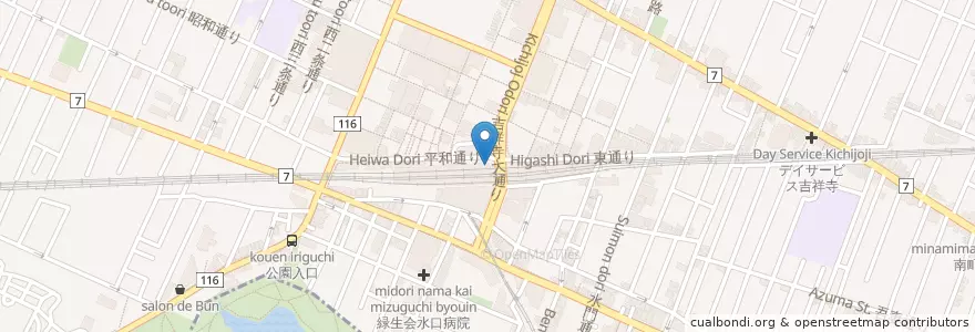 Mapa de ubicacion de 武蔵野警察署吉祥寺駅東口交番 en Japão, Tóquio, 武蔵野市.
