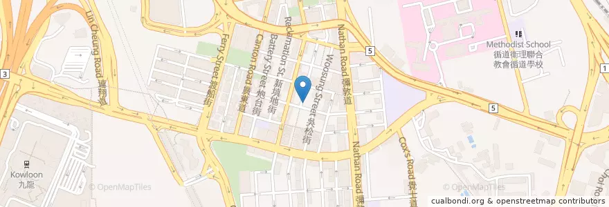 Mapa de ubicacion de 堂泰海鮮菜館 Tong Tai Sea Food Restaurant en Chine, Guangdong, Hong Kong, Kowloon, Nouveaux Territoires, 油尖旺區 Yau Tsim Mong District.