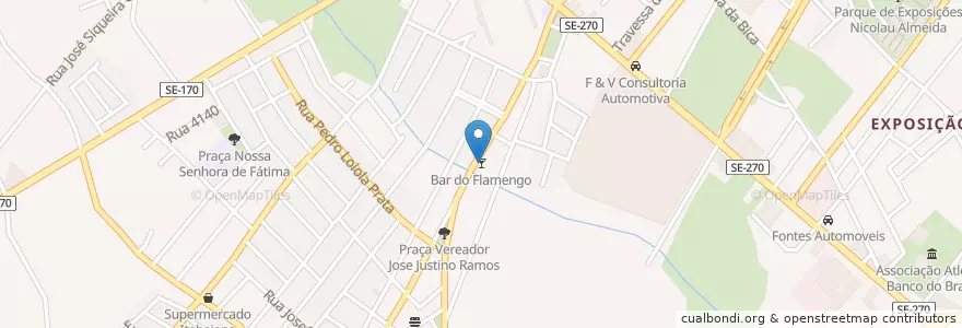 Mapa de ubicacion de Bar do Flamengo en برزیل, منطقه شمال شرقی برزیل, سرژیپه, Região Geográfica Intermediária De Itabaiana, Microrregião Do Centro Sul Sergipano, Lagarto.