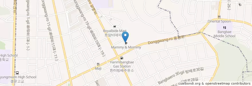 Mapa de ubicacion de Mammy & Mommy en 대한민국, 서울, 서초구, 방배4동.