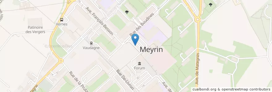 Mapa de ubicacion de théâtre du Forum Meyrin en Suisse, Genève, Meyrin, Genève, Meyrin.