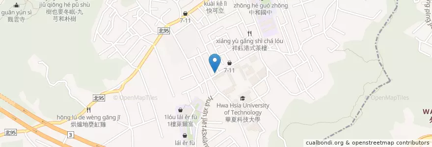 Mapa de ubicacion de 越南美食 en 台湾, 新北市, 中和区.