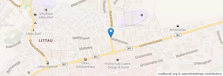 Mapa de ubicacion de Littau Matt en Suíça, Luzern, Luzern.
