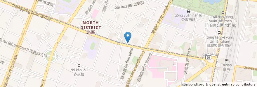 Mapa de ubicacion de 文記燒臘 en 臺灣, 臺南市.