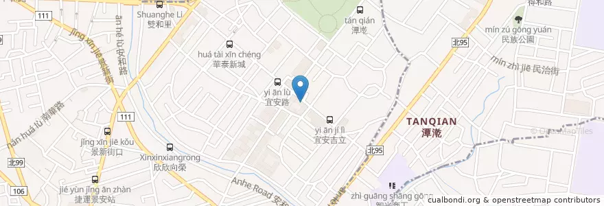 Mapa de ubicacion de 甜不辣 en تايوان, تايبيه الجديدة, 中和區, 永和區.