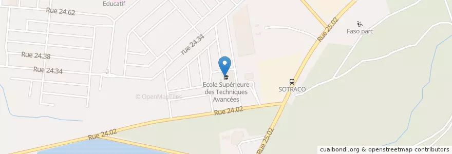 Mapa de ubicacion de Ecole Supérieure des Techniques Avancées en Буркина-Фасо, Центральная Область, Кадиого, Уагадугу.