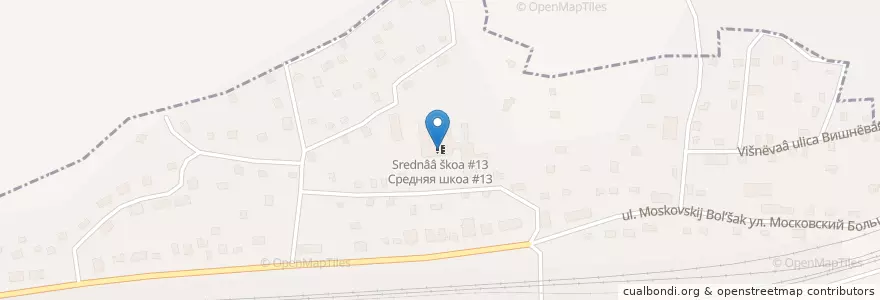 Mapa de ubicacion de Средняя шкоа #13 en Russie, District Fédéral Central, Oblast De Smolensk, Смоленский Район, Городской Округ Смоленск.