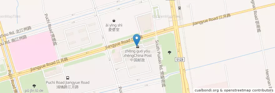 Mapa de ubicacion de 中国邮政China Post en China, Xangai, 闵行区.