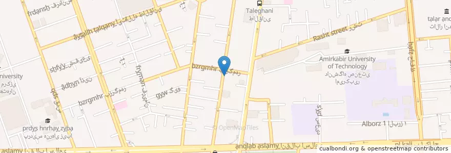 Mapa de ubicacion de رادیولوژی و سونوگرافی بزرگمهر en ایران, استان تهران, شهرستان تهران, تهران, بخش مرکزی شهرستان تهران.