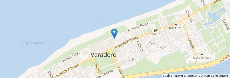 Mapa de ubicacion de Casona del Arte en キューバ, Matanzas, Cárdenas, Varadero.