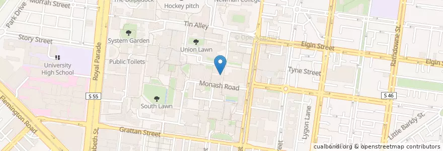 Mapa de ubicacion de Old Geology Theatre 1 en Australia, Victoria, City Of Melbourne.