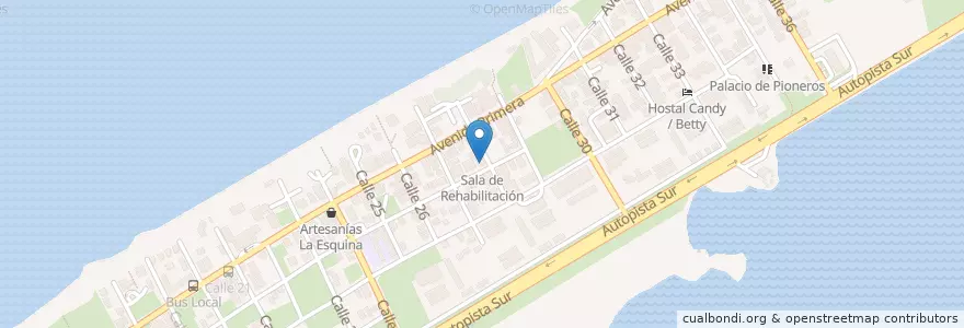 Mapa de ubicacion de Sala de Rehabilitación en Cuba, Matanzas, Cárdenas, Varadero.