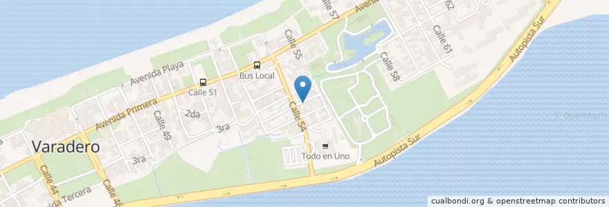 Mapa de ubicacion de Consultorio #1 en کوبا, Matanzas, Cárdenas, Varadero.