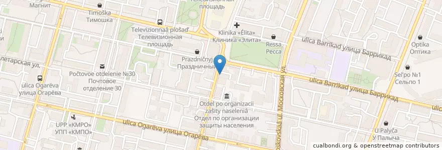 Mapa de ubicacion de «Мята Lounge» en Rusia, Distrito Federal Central, Óblast De Kaluga, Городской Округ Калуга.
