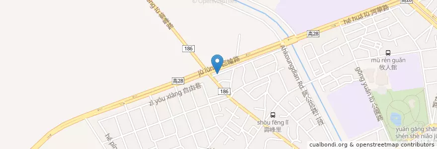 Mapa de ubicacion de 舊市羊肉 en Taiwan, Kaohsiung, 岡山區.