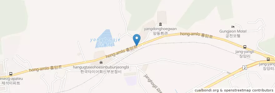 Mapa de ubicacion de 양동 절류장 en 대한민국, 전라남도, 보성군.