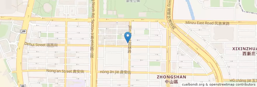 Mapa de ubicacion de 老李原汁牛肉麵 en تایوان, 新北市, تایپه, 中山區.