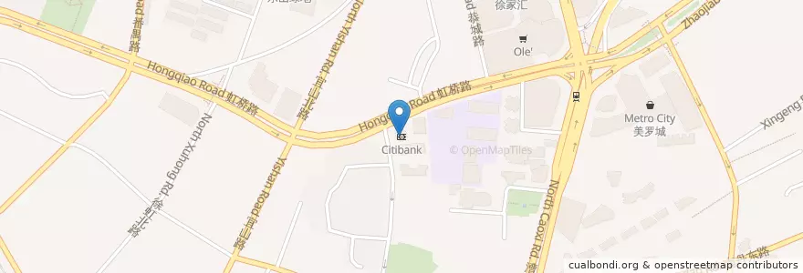 Mapa de ubicacion de Citibank en 중국, 상하이, 쉬후이구.