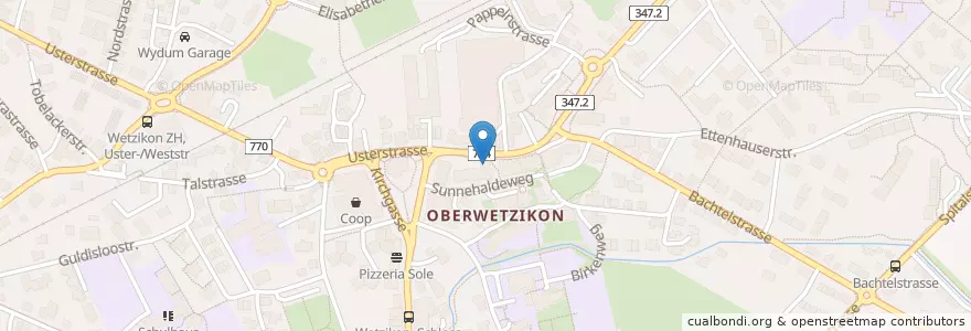 Mapa de ubicacion de UBS en 스위스, 취리히, Bezirk Hinwil, Wetzikon (Zh).