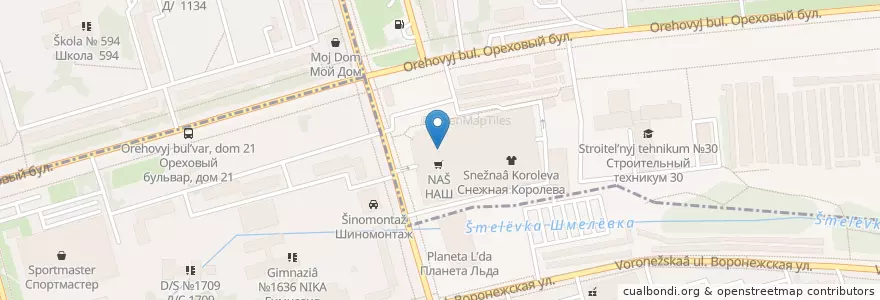 Mapa de ubicacion de Макдоналдс en Rusia, Distrito Federal Central, Москва, Южный Административный Округ, Район Зябликово.
