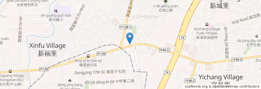 Mapa de ubicacion de 五花馬水餃館 en تایوان, تایچونگ, 太平區.
