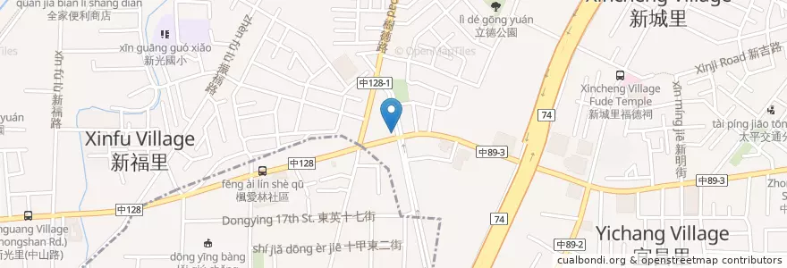 Mapa de ubicacion de 吉品鐵板燒 en تايوان, تاي شانغ, 太平區.