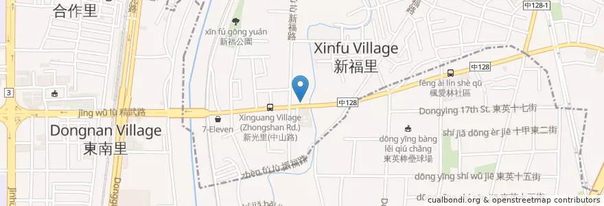 Mapa de ubicacion de 喫茶小鋪 en 台湾, 台中市, 東区.