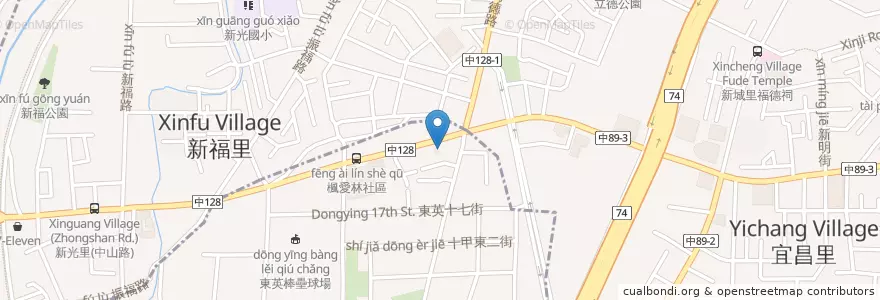 Mapa de ubicacion de 大埔鐵板燒 en Taiwán, Taichung, 太平區.