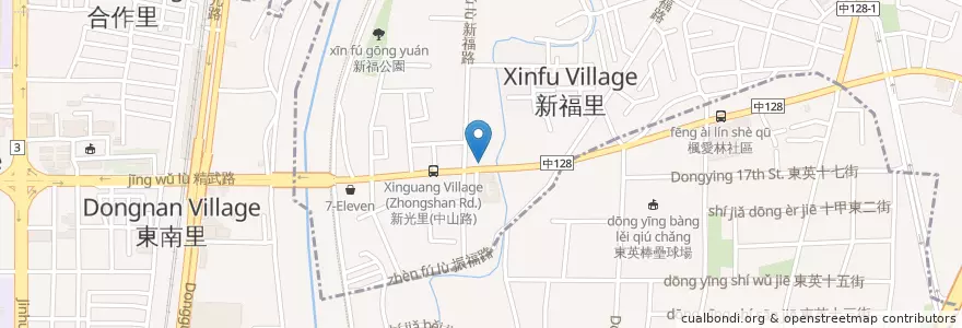 Mapa de ubicacion de 大苑子 en Taiwan, Taichung, 東區.