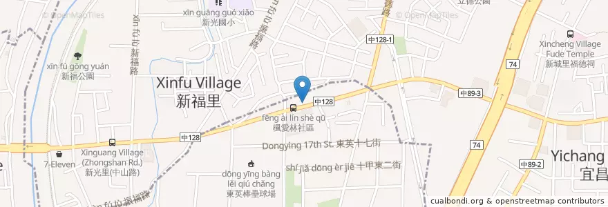 Mapa de ubicacion de 摩斯漢堡 en Taïwan, Taichung, 太平區.