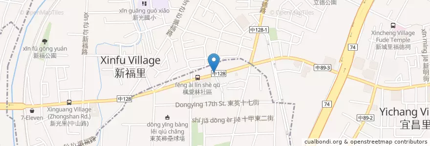 Mapa de ubicacion de 漢林鐵板燒 en 臺灣, 臺中市, 太平區.