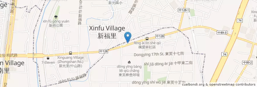 Mapa de ubicacion de 黃金柳丁 en 臺灣, 臺中市, 太平區, 東區.