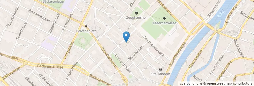 Mapa de ubicacion de Zürich Müllerstrasse en Suisse, Zurich, District De Zurich, Zurich.